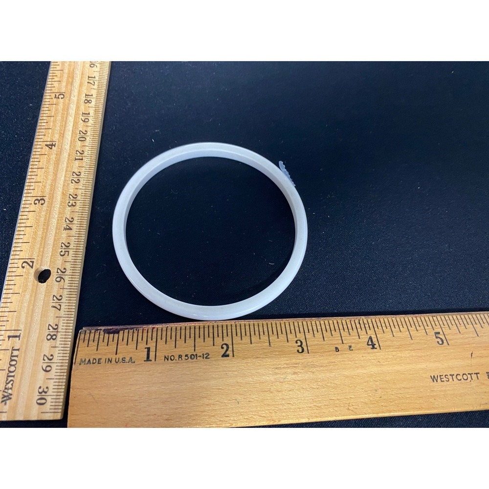 White Plastic Ring Bangle Bracelet Fashion Accessory 3‎ Inch Diameter